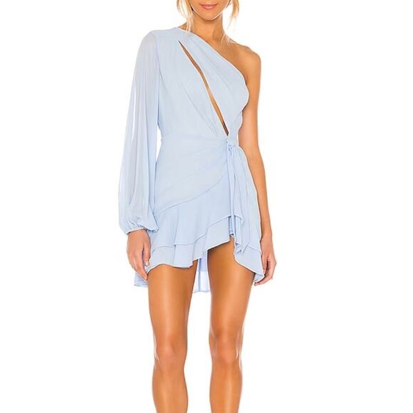 NWOT MICHAEL COSTELLO x REVOLVE Sunny Mini Dress in Blue - Picture 1 of 7